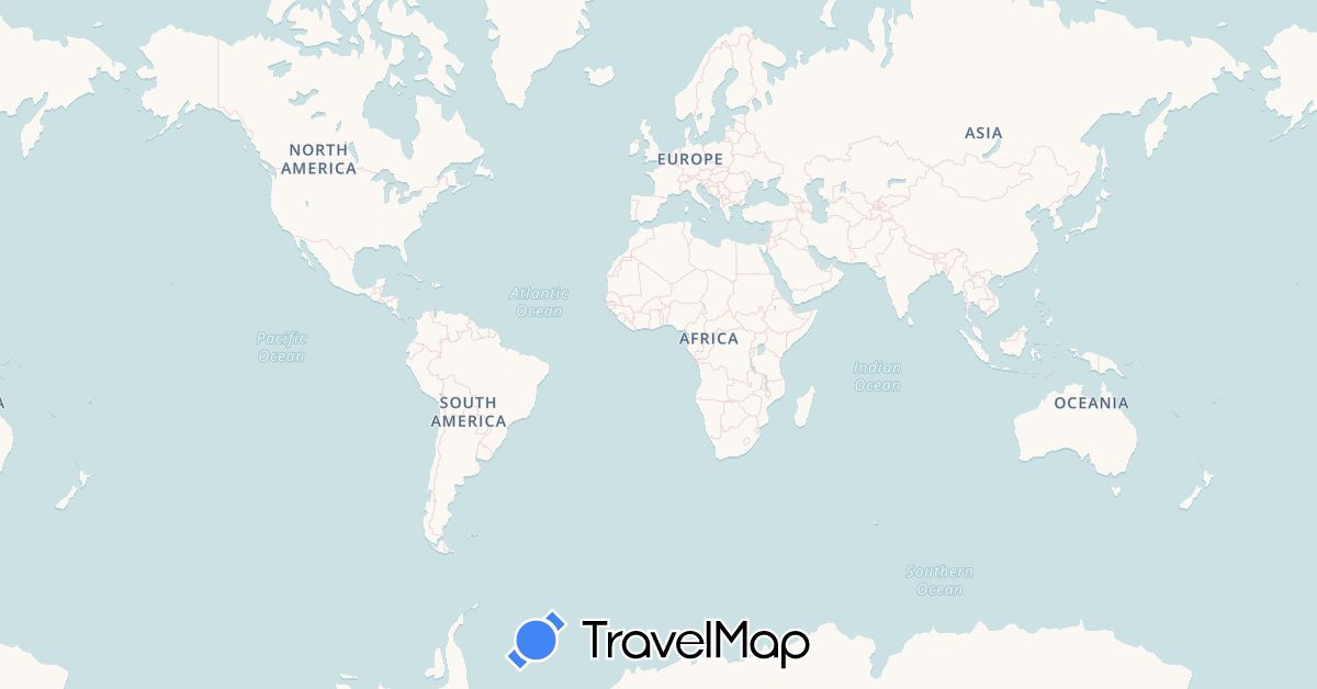 TravelMap itinerary: driving, bus, plane, train, hiking, boat in Australia, China, United Kingdom, Indonesia, Philippines, Qatar, Singapore, Thailand (Asia, Europe, Oceania)
